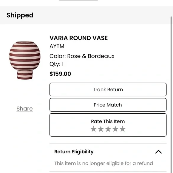 AYTM Striped Brown and pink vase - Picture 7 of 7